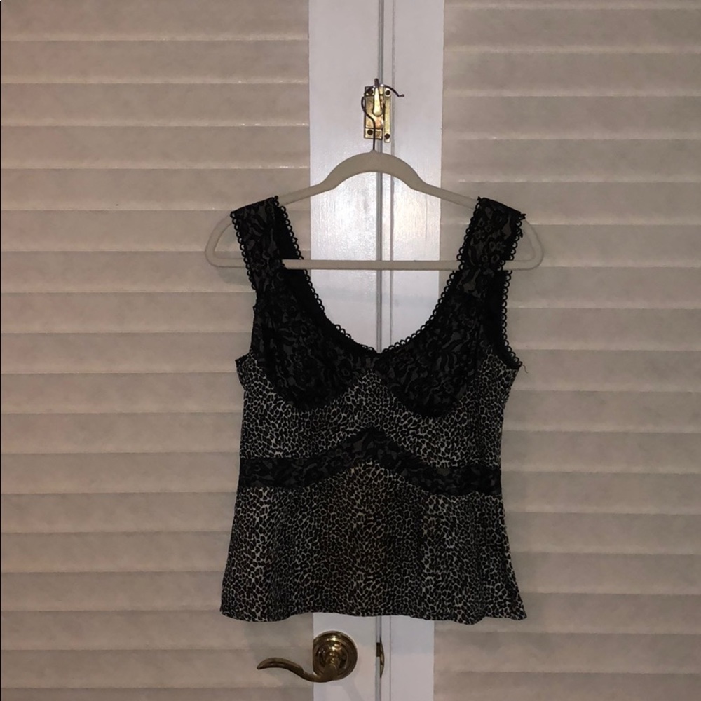 Nanette Lepore leopard and lace bustier